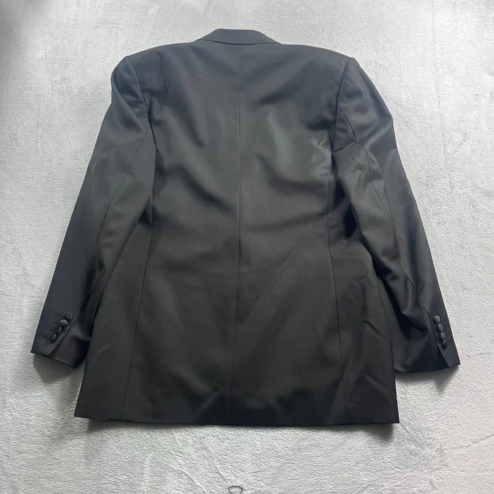 Canali Mens Black Pure Wool Tuxedo Jacket Blazer Made in Italy‎ Size 52R 42R